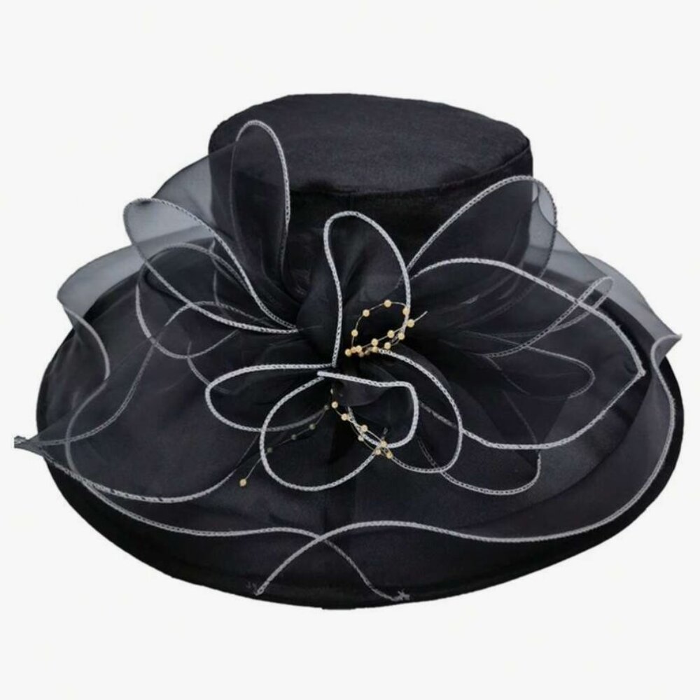 🖤 Sheer Black 🖤 Derby Day Hat - Picture 3 of 7